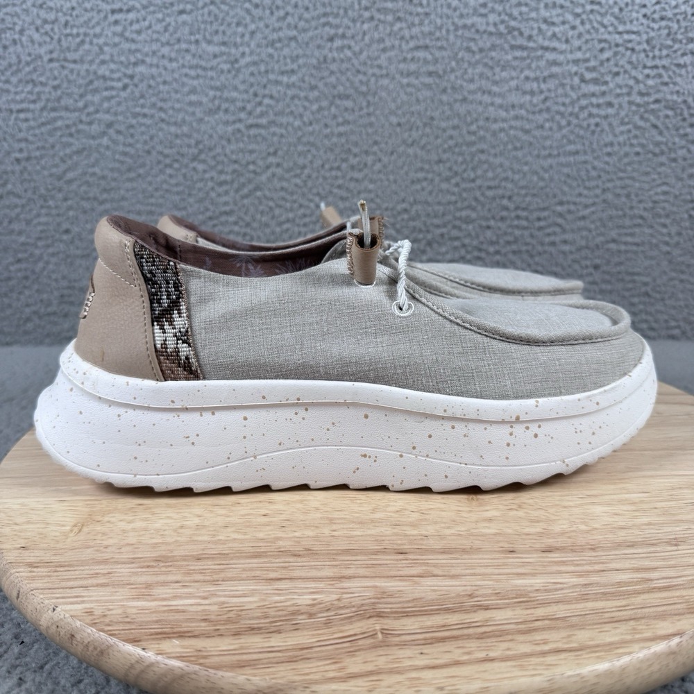 Hey Dude Wendy Peak Woven Womens Size 10 Natural Slip On Casual Shoes NO INSOLES
